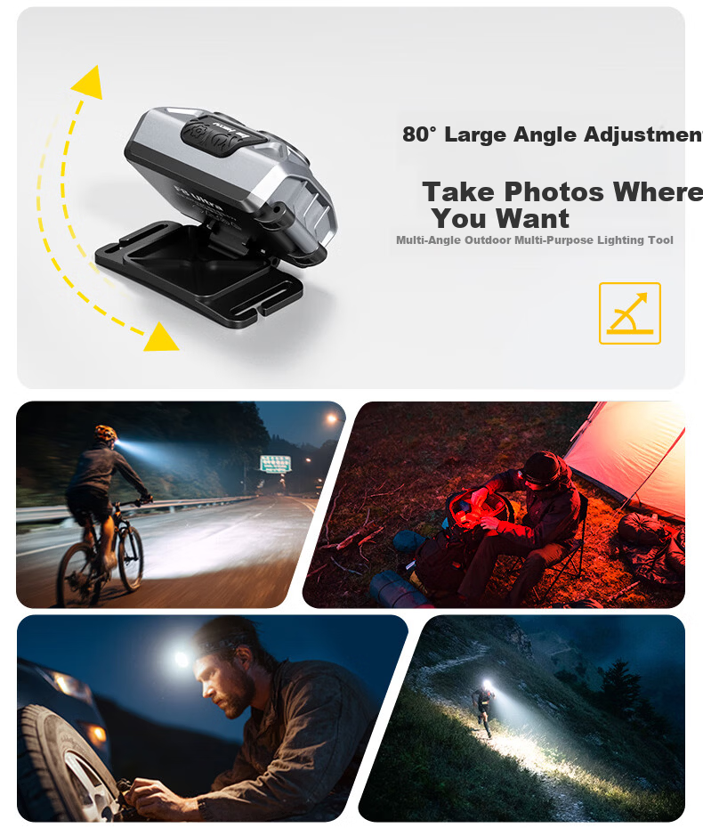 LEM Headlamp Outdoor Mountaineering Hiking Trail Running Night Fishing Sensor Bright Rechargeable Head-Worn Light 10