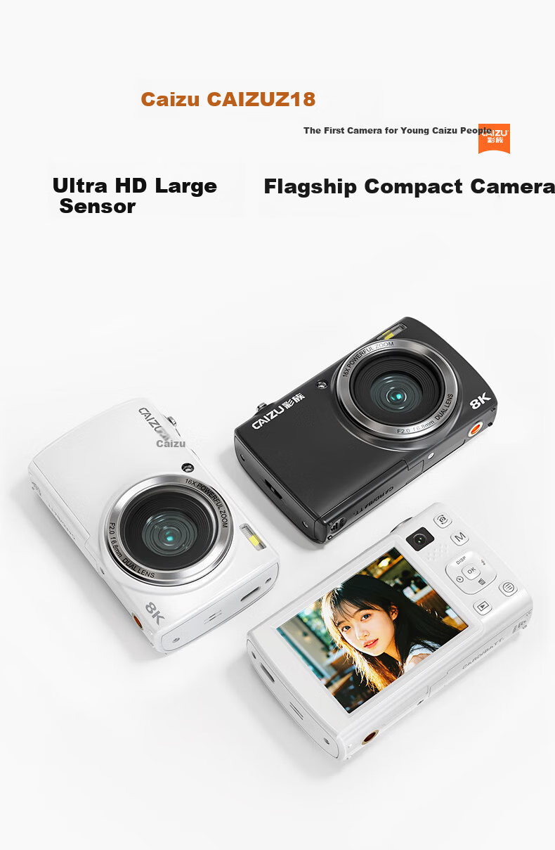 CAIZU 1/1.4 Inch Large Sensor Z18 Digital Camera 88MP Dual Camera Selfie 8K Video Professional CCD Compact Camera No Memory Card 5