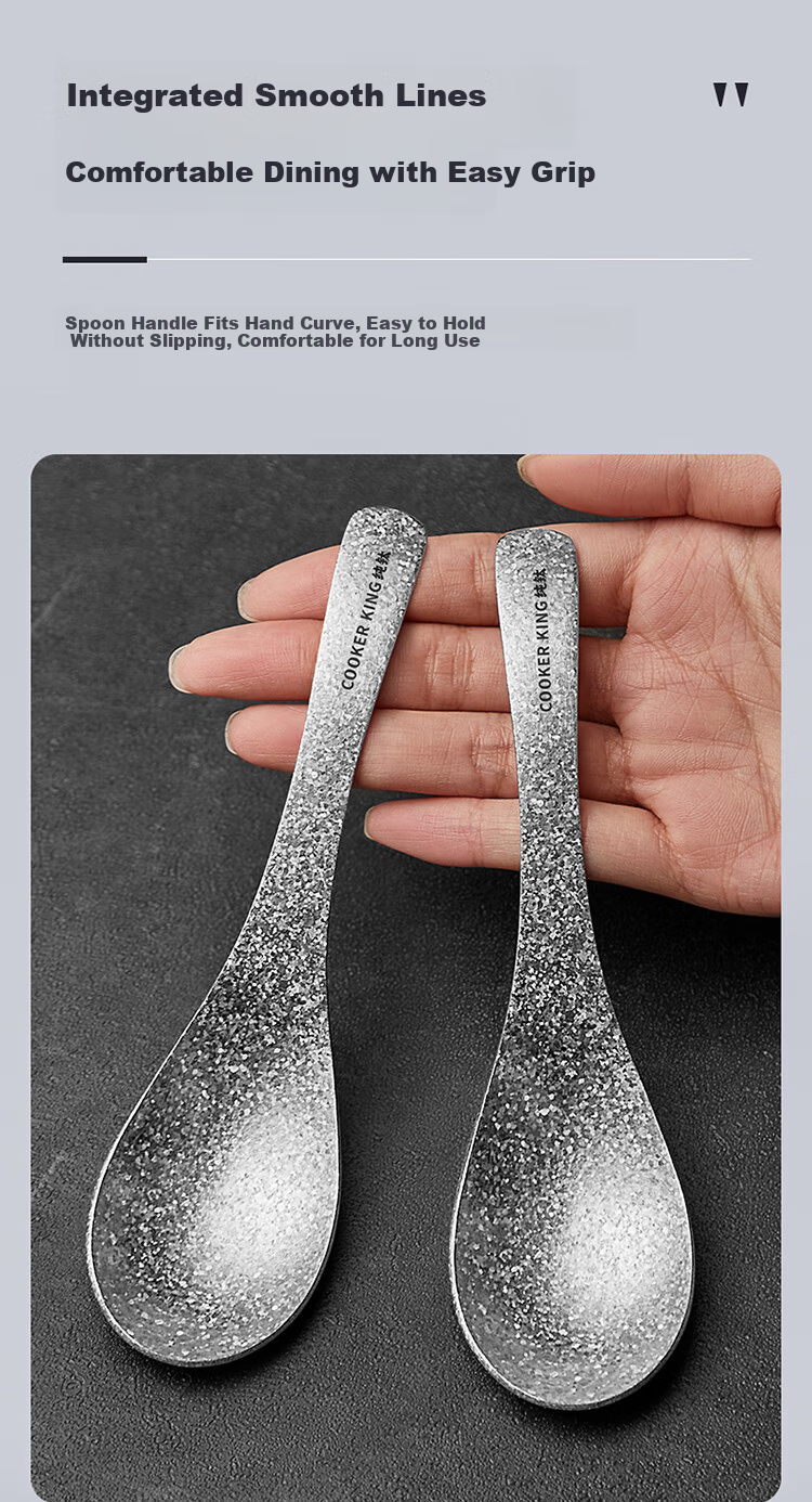 Chuida Huang Pure Titanium Crystal Spoon Dining Spoon Antibacterial Durable Healthy Soup Spoon for Children and Babies 10