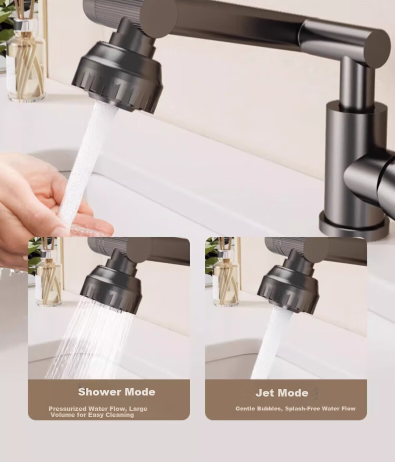 Baihan Faucet Basin Washbasin Faucet Bathroom Hot and Cold Two-in-One Mechanical Arm Basin Faucet 7