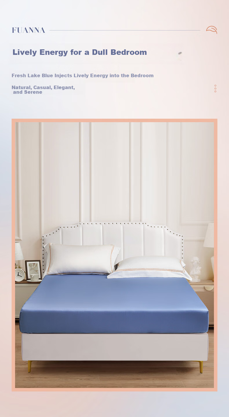 FUANNA Pure Cotton Fitted Sheet, Single Piece, 60-Count Long-Staple Cotton, Washable, Non-Slip Bedding, All-Cotton Bed Cover Protective Case for 1.8-Meter Bed 2
