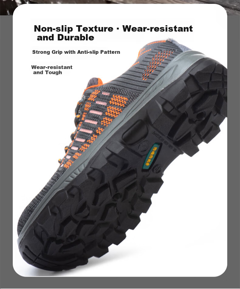 SHENGLI Work Safety Shoes Anti-Smash Anti-Puncture Anti-Static Breathable Odor-Resistant Flyknit Steel Toe Safety Shoes F336 Size 45 8