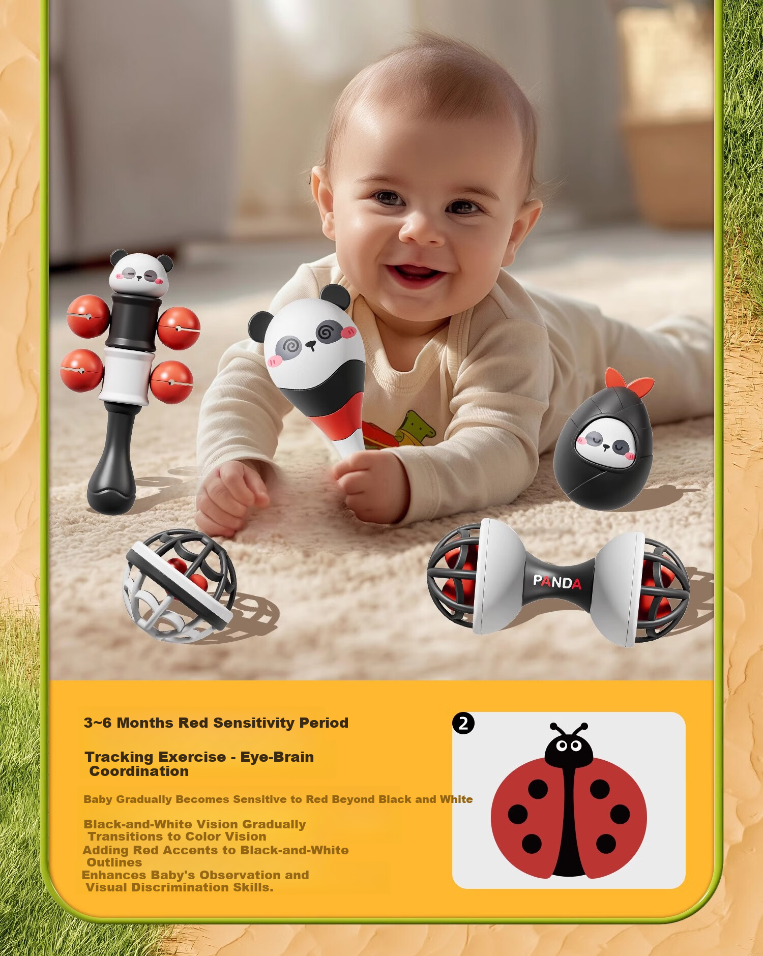 Taodudu Children's Day Gift Newborn Gift Box Panda Rattle Baby Toy Baby Rattle 0-6-12 Months 9