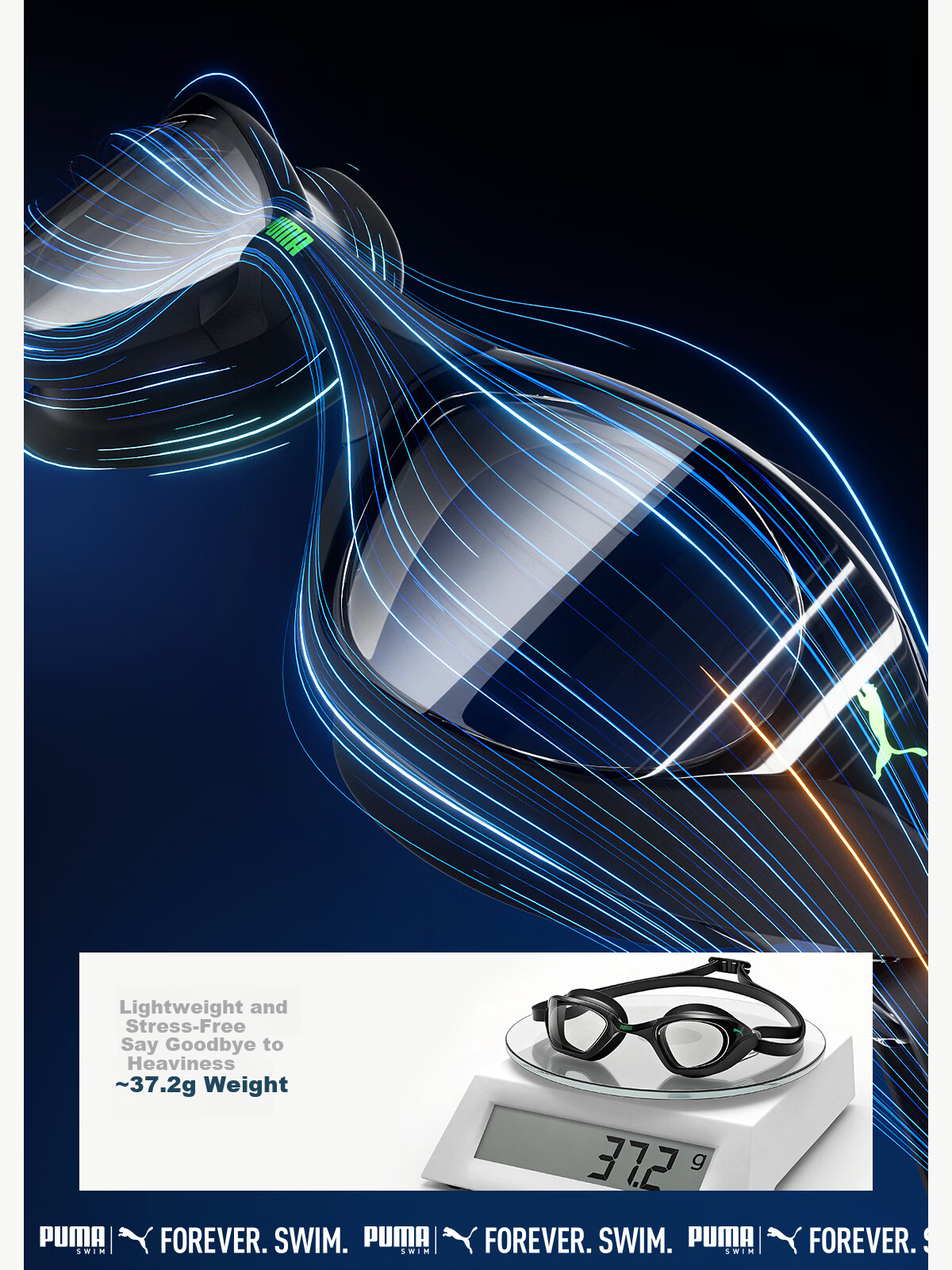 PUMA FINA Certified Adult Racing Swim Goggles High-Definition Anti-Fog Waterproof Unisex 7