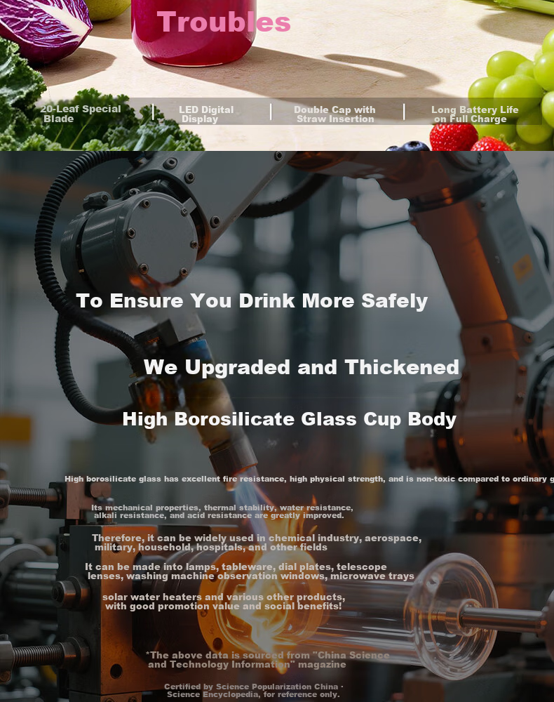 ROYALTY LINE 20-Blade Juicer Glass Juice Container 2026 New Fruit and Vegetable Blender Cup 1L Large Capacity Portable Juicer Electric Ice Crushing Mixing Cup Green 7