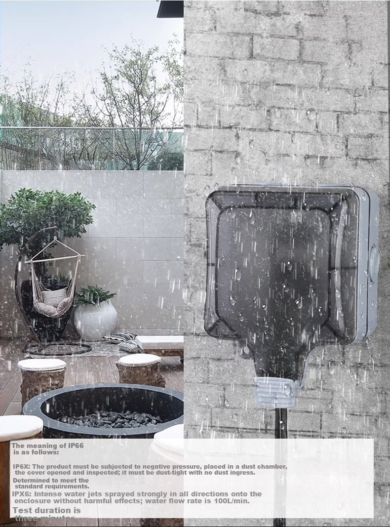 Xiya Smart Toilet Socket, Water Heater Bathroom Leakage Protection Plug, Waterproof Box, Concealed Installation, Outdoor Splash-Proof Box 4