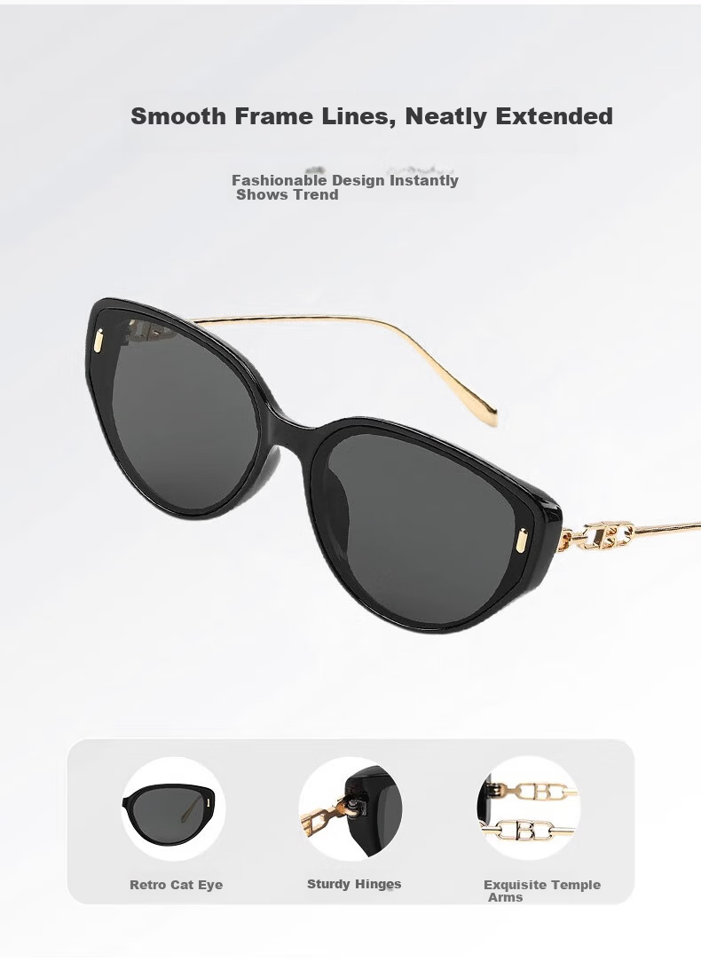 FENCHI Cat Eye Narrow Frame Face-Covering UV400 Sunglasses for Women UV Protection Sun Glasses High-End Style Yang Zi Edition 2