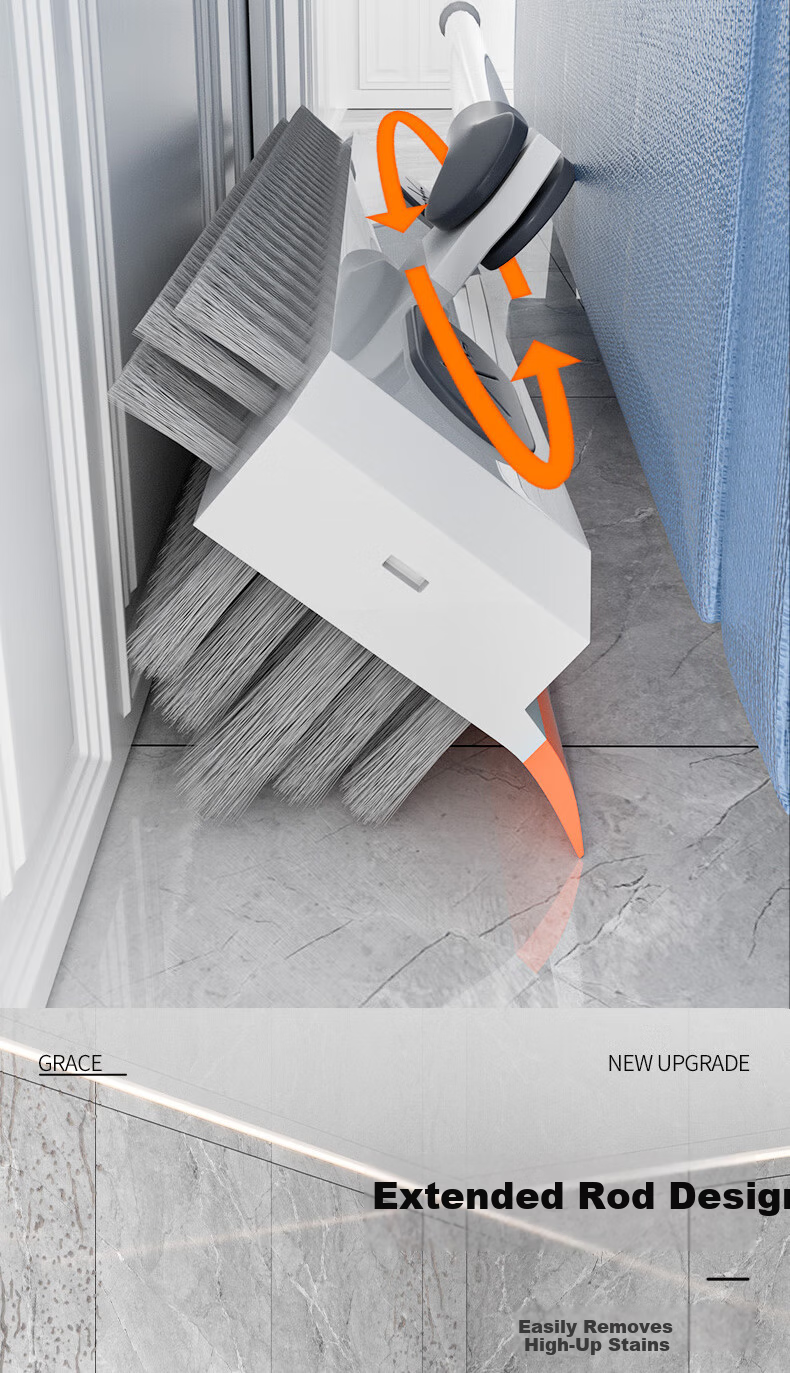 Grace V-Shaped Floor Brush Bathroom Floor Toilet Cleaning Brush Water Scraper Gap Brush 8