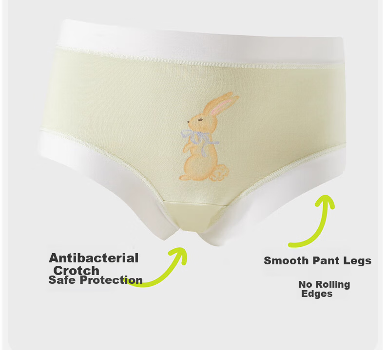 Mianqixiong Girls' Underwear Children's Bamboo Cotton Class A Mid-to-Large Kids Boxer Shorts Autumn Winter Moisture-Wicking Girl's Boxer Briefs - 130 21