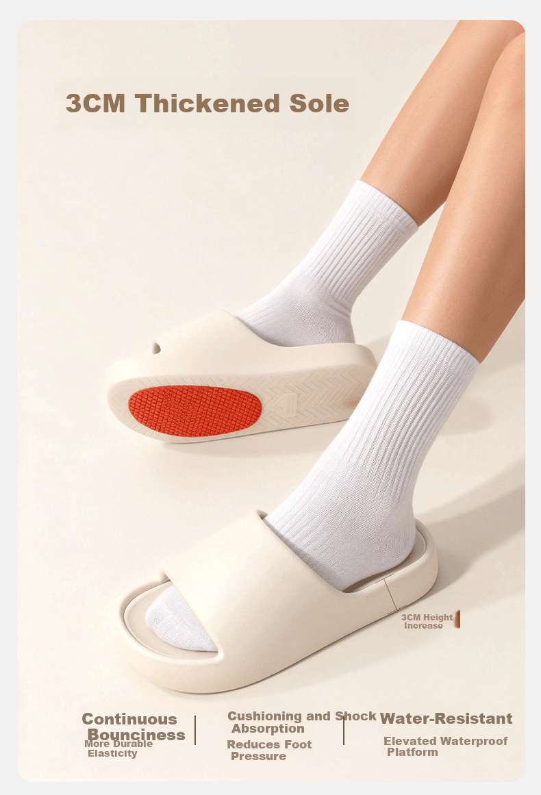 Qiumuxi Non-Slip Slippers Men Outdoor Thick Sole EVA Indoor Silent Couple Women's Blue Sandals Size 36-37 4