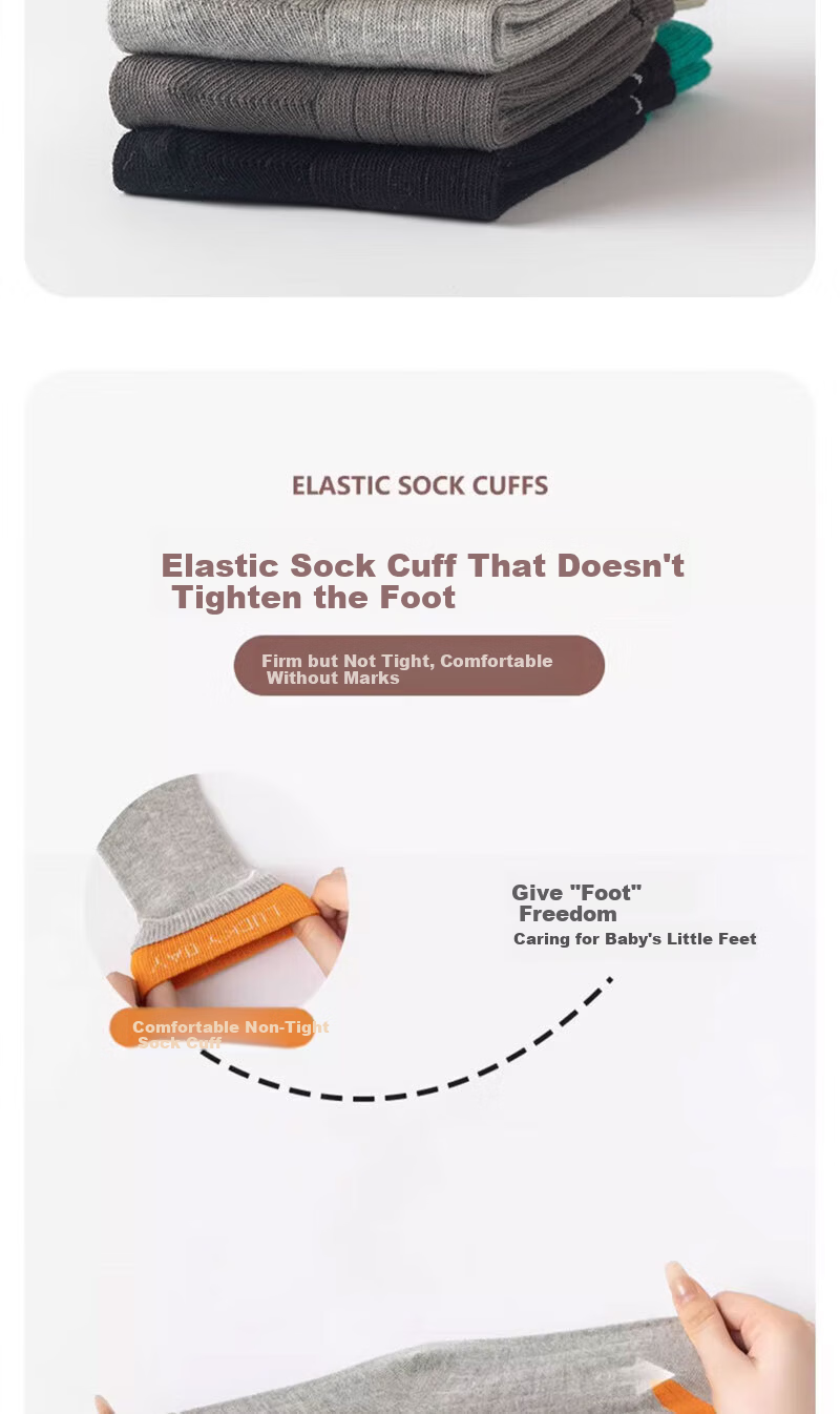 Mianmanman Kids Mid-Calf Socks Pure Cotton Antibacterial Mite-Resistant Boys and Girls Student Cotton Socks Spring Autumn 6 Pairs Pack 4