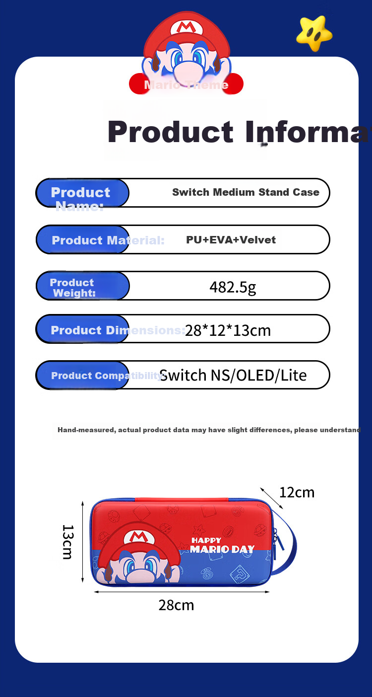 Biyoumei Switch Storage Bag NS Game Protective Case OLED Large Capacity Lite Charging Dock Handle Card with Joystick Caps 10