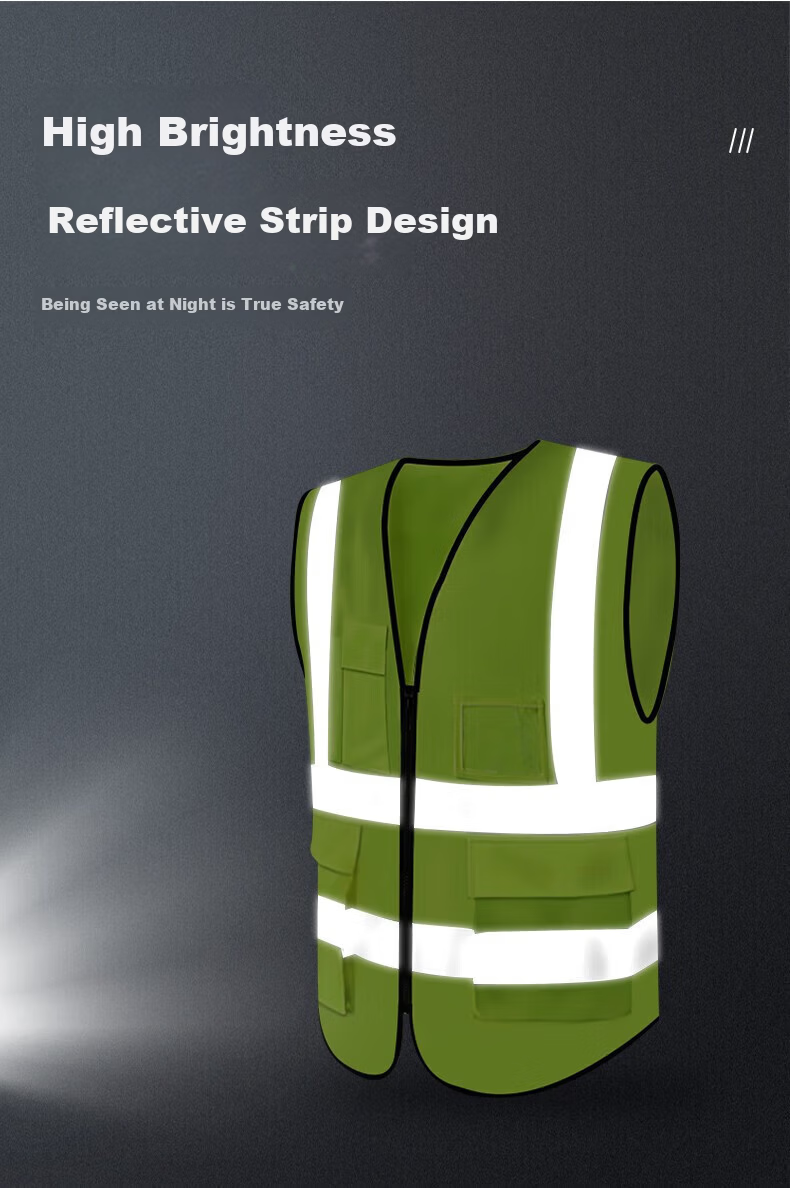 Haoma Reflective Vest Safety Workwear Construction Site Vest Vehicle Inspection Logistics Worker Reflective Jacket Thickened Multi-Pocket - Red [Same/Next Day Delivery] 8