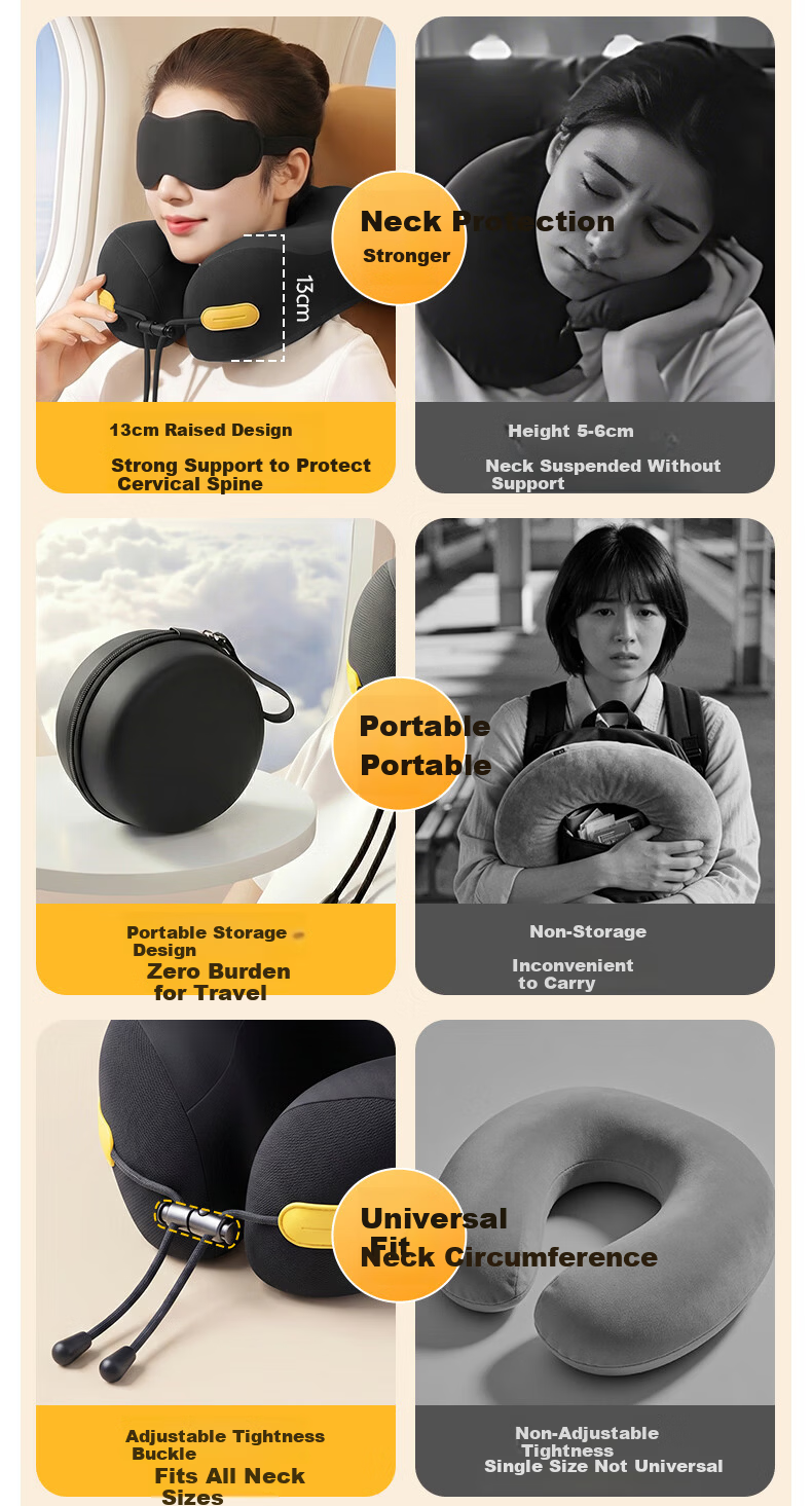 Mi Xiaoshu U-Shaped Pillow Storage Case Neck Support Eye Mask Pillow Travel Cervical Neck Pillow Nap Pillow 5