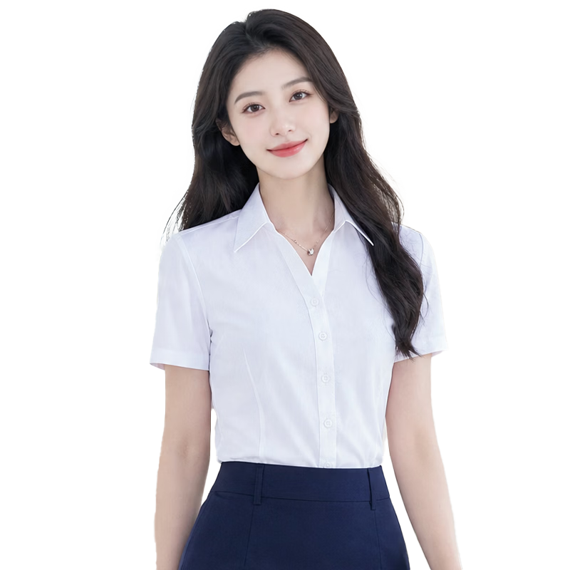 Chaoxu 2026 Women's Formal White Shirt Slim Fit Casual Business Professional Blouse Slimming Base Layer