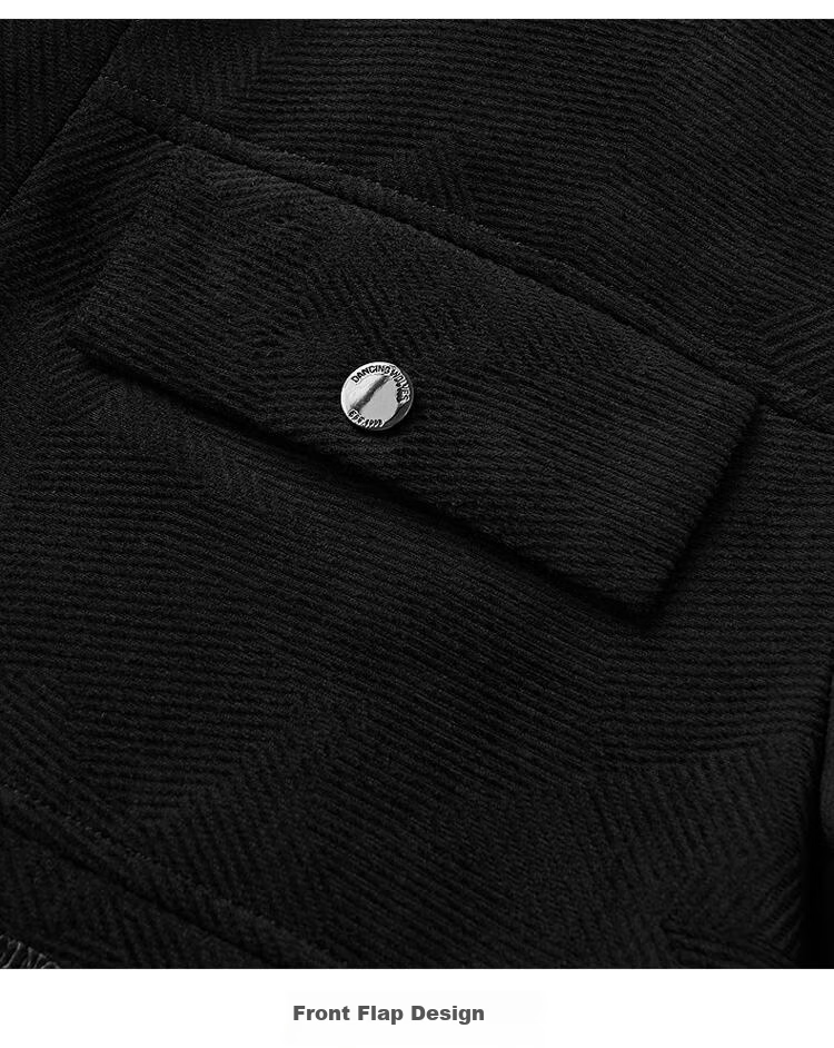DANCING WOLVES 85% Duck Down Autumn Winter Corduroy Lapel Thick Men's Down Jacket 102 Dark Blue 175 16