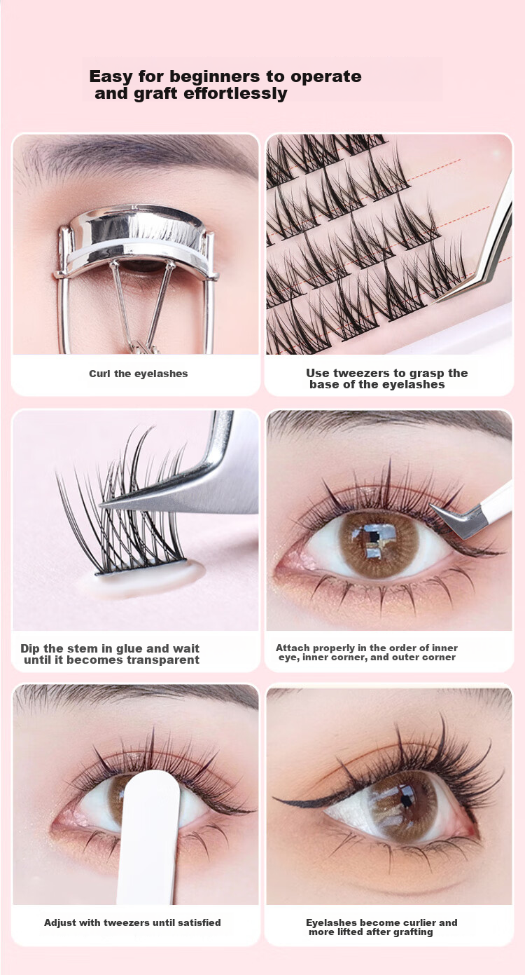 Meifuyu 5D Three-Dimensional Mink Velvet Baby Curled False Eyelashes, 10 Rows 100 Clusters, Dense Style, Multi-Layer Barbie Eyelashes MF8357 9