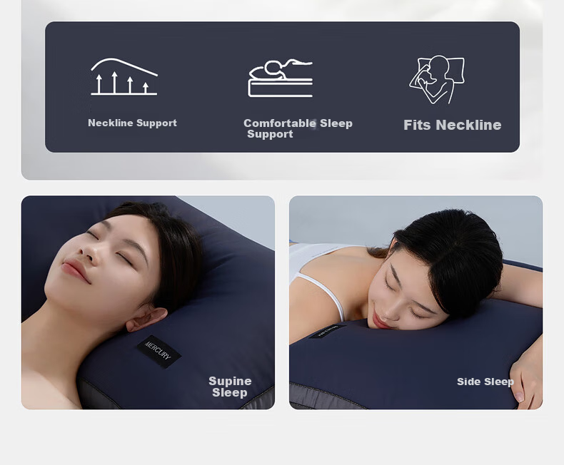 Mercury Home Textile Memory Fiber Antibacterial Mite-Resistant 100S Cotton Class A Neck Support Machine Washable Pillow Core Pair 48×74cm 10