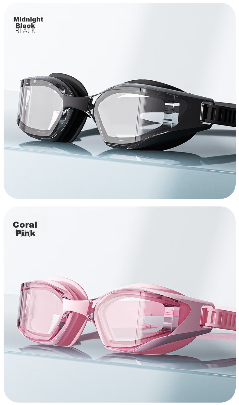 ANTA Swimming Goggles Unisex HD Waterproof Anti-Fog Mid-Frame Professional Training Swim Glasses Black Myopia 400 Degree 9