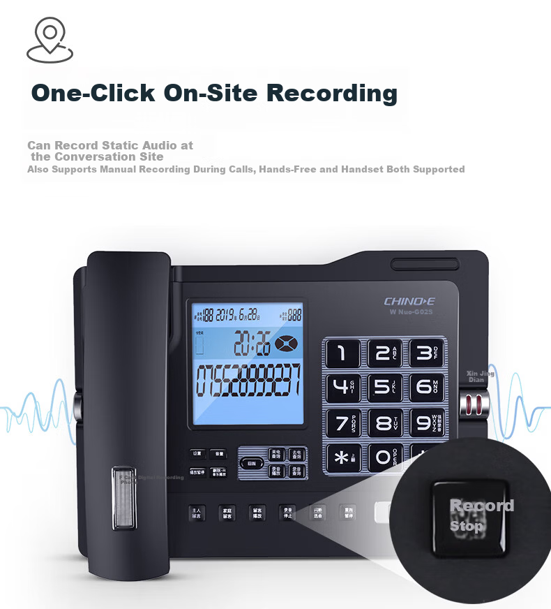 Zhongnuo Recording Landline Phone Smart Automatic Recording 1100 Hours Dual Mode Export Voicemail Hotel Fixed Phone Encrypted G025 Upgrade Version 16GB Card 11