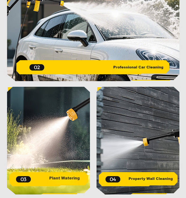 Quiet Bear Wireless Car Washer High-Pressure Water Gun Lithium Battery Rechargeable Electric Car Cleaning Machine 9