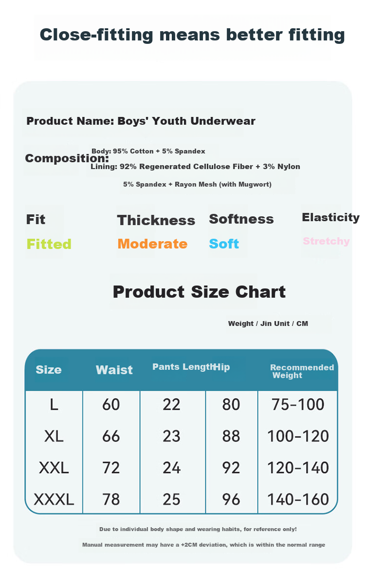 Dingguagua 4-Pack Pure Cotton Youth Boys Underwear Breathable Antibacterial Boxer Shorts for Adolescents Middle and High School Boys 10