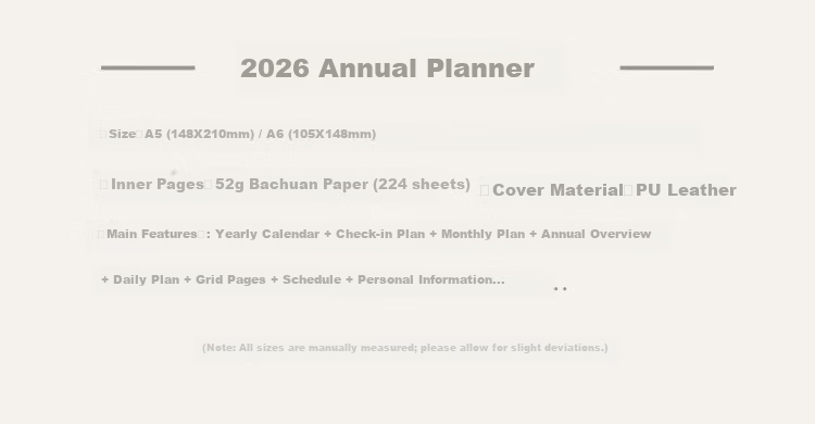 Kinbor 2026 A5 Annual Planner PU Leather Diary Notebook Daily Schedule Journal DT53558 4