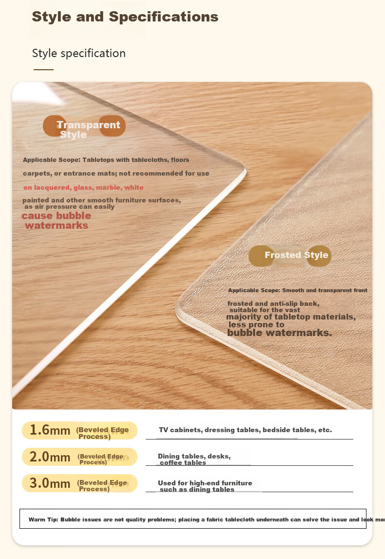 Gusi PVC Table Mat, Round Dining Table Pad, Waterproof, Oil-Proof, Heat-Resistant, Food-Grade, Odorless, Formaldehyde-Free, Circular Tablecloth, Diameter 0.7 Meters 7