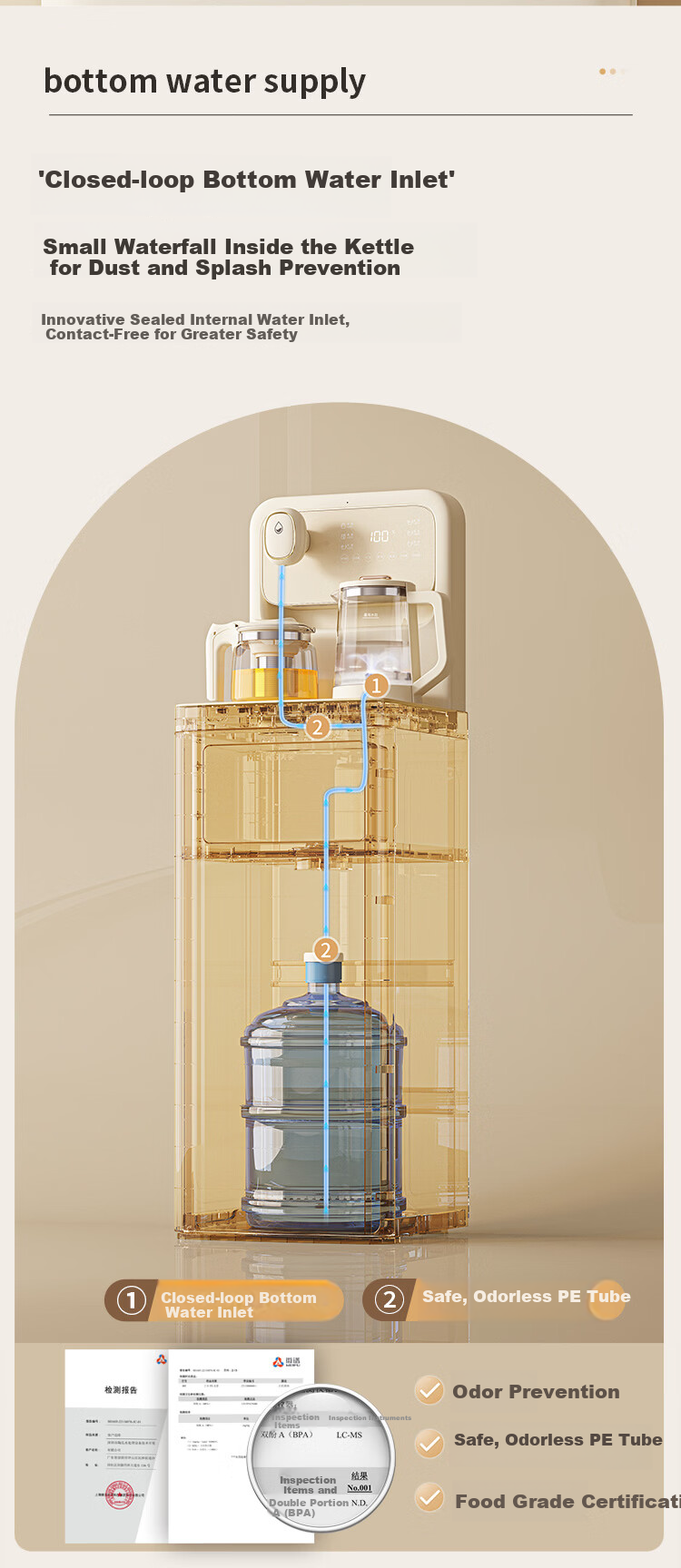 MeiLing Tea Bar Machine for Home Use, Multifunctional All-In Cabinet with Cooling Function, Bottom-Loading, Strontium-Rich Mineralized Bottom, Water Supply from Top, Intelligent Constant Temperature Water Dispenser MY-DAN7001B [Mobile Phone Remote Control] 8