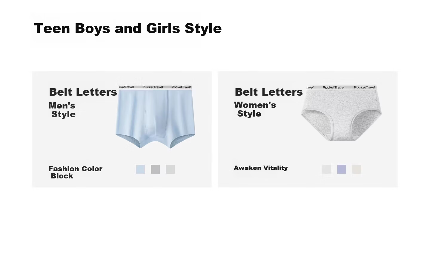 Pocket Travel Disposable Underwear for Teen Boys and Girls, Cotton, Women's and Youth, 5-Pack, Size L (100-130 lbs) 2