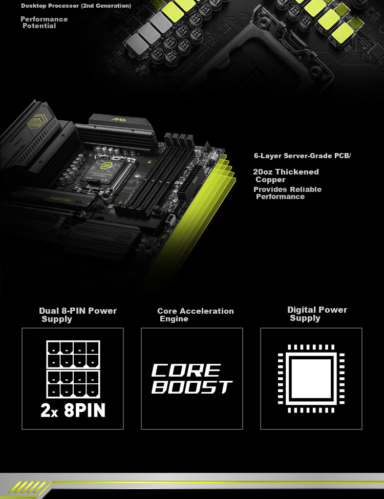 MSI MAG B860M MORTAR WIFI7 Motherboard for Intel B860 LGA 1851 CPUs 265K/245K/270K/250K 8