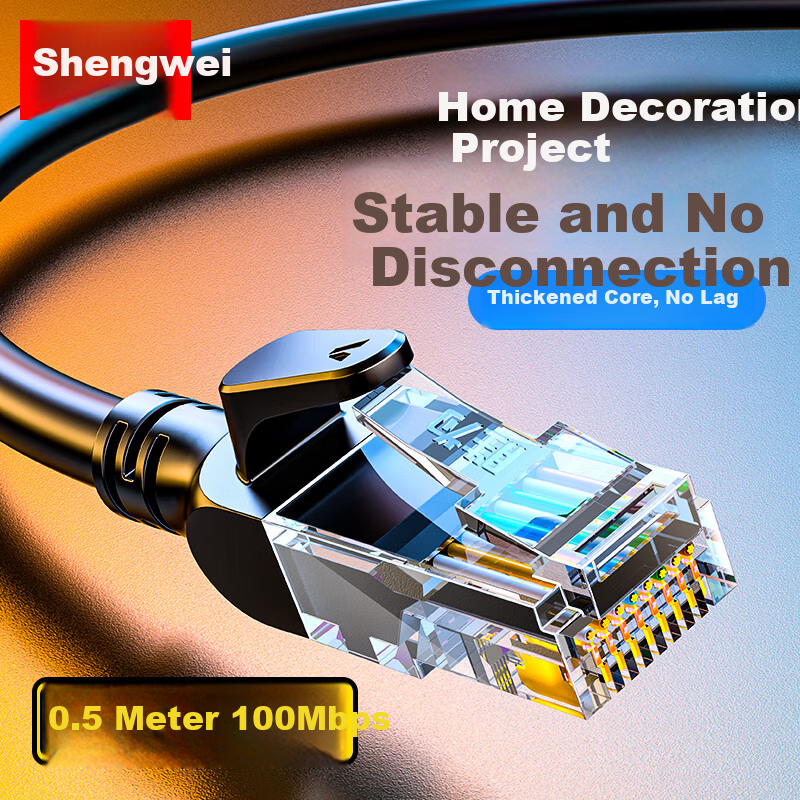 Shengwei Cat5e Ethernet Cable Gigabit Flame Retardant Network Patch Cord 0.5m WLC10005G