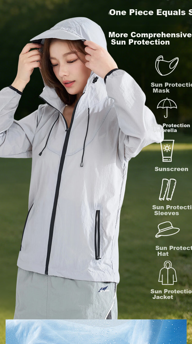LangSha Women's Summer Ice Silk Cooling Sunscreen UV Protection Ultra-Light Breathable Quick-Dry Outdoor Cycling Skin Jacket 5