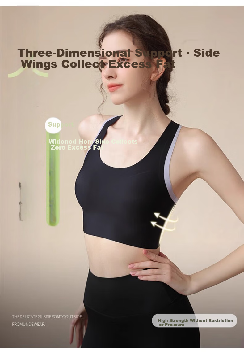 LangSha Women's High-Impact Sports Bra Shockproof Anti-Sagging Running Fitness Yoga Top Integrated Backless Bra 9