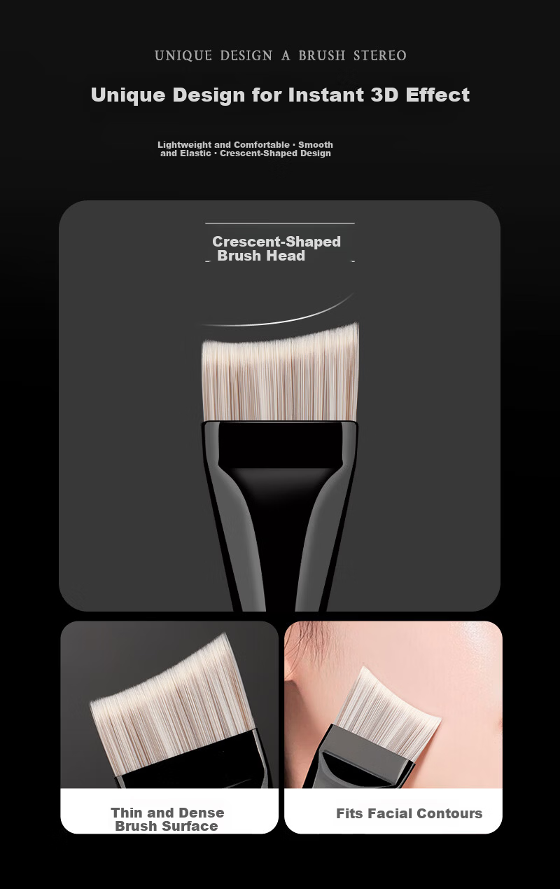 LADES V2 Crescent Blade Foundation Brush Makeup Brush Facial Mask Brush Single Beauty Tool 5