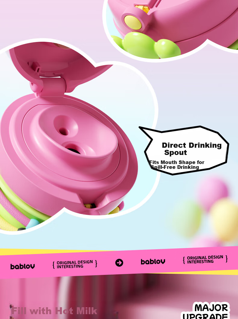 BABLOV Insulated Water Bottle for Kids 2025 New High-Value Large Capacity Cold Cup Student Gift Straw Water Bottle 9