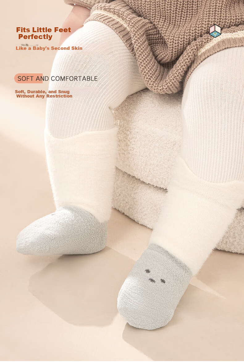 Baby Face Infant Socks Spring and Autumn Newborn Baby Mid-Calf Cotton Socks Children's Socks Autumn and Winter Foot Covers 3 Pairs Pack 10