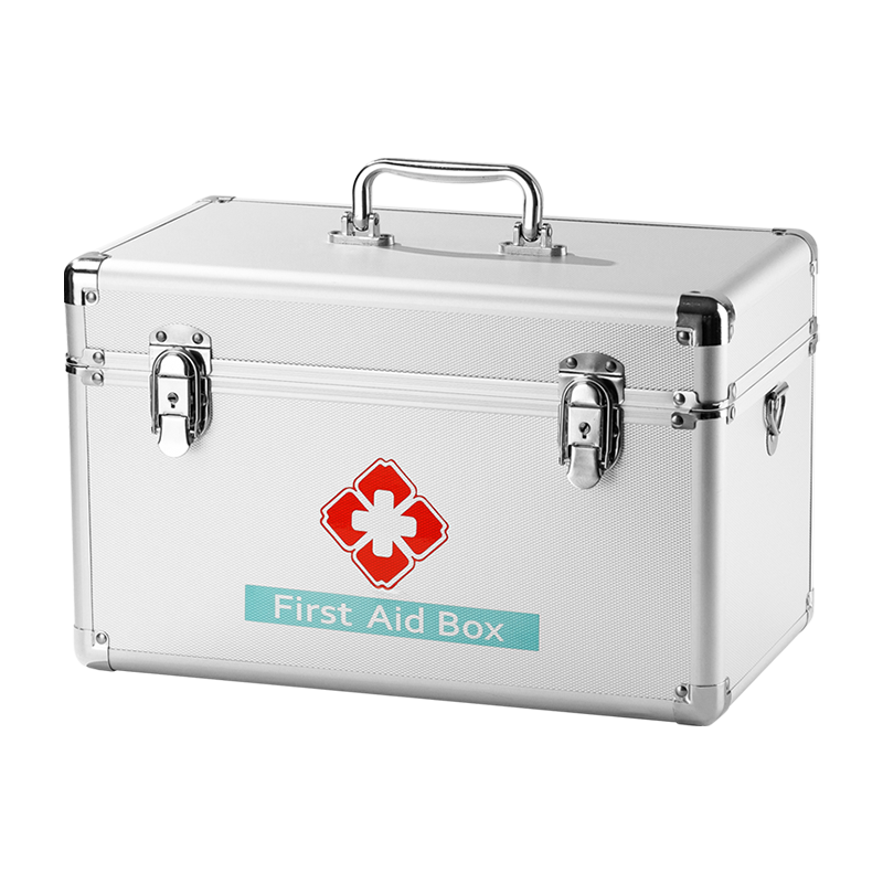 Jinlongxing Aluminum Alloy Household Medicine Box, Small First Aid Kit, Lockable Storage Container for Medications, Corporate Medical Case, 16 Inches