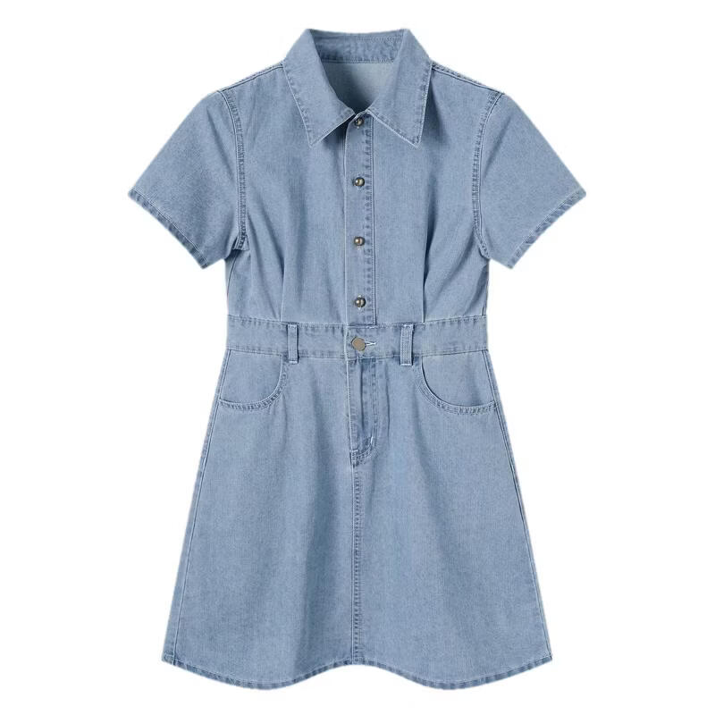 TonLion 2026 New Spring Summer Denim Dress Women Lapel Fashion Early Spring Casual Stylish