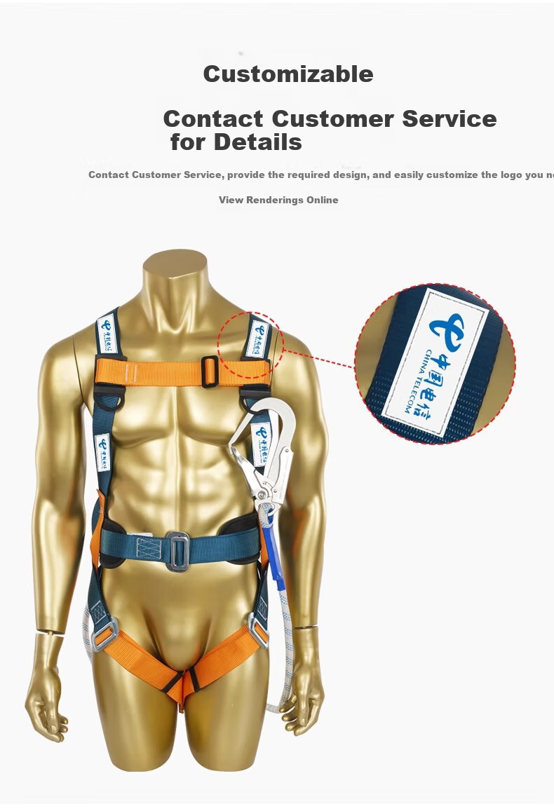 SHOUDUN European Style Safety Belt Fall Protection Harness Electrician Waist Belt Construction Wear-Resistant Outdoor Buffer Safety Rope European Full Body Single Small Hook 2 Meters 5