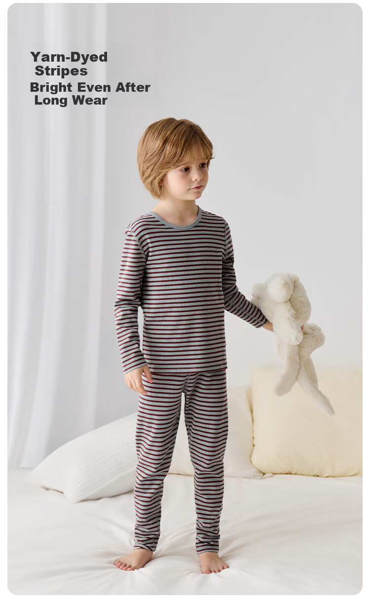 Junejunior [babylove Sub-brand] Children's Homewear Set Spring and Autumn Boys Girls Modal Autumn Clothes Air Conditioning Suit 1