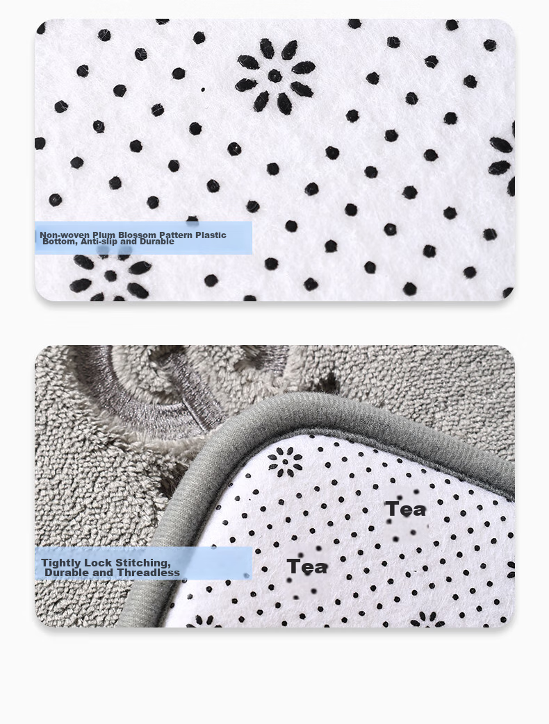 Grace Bathroom Mat, Non-Slip Absorbent Memory Foam Bath Mat, Foot Pad 40x60cm, Premium Gray 14