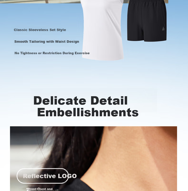 PEAK Women's Summer Sports Set Quick-Dry Breathable Sleeveless Vest and Shorts Badminton Running Fitness Two-Piece DF152038 26