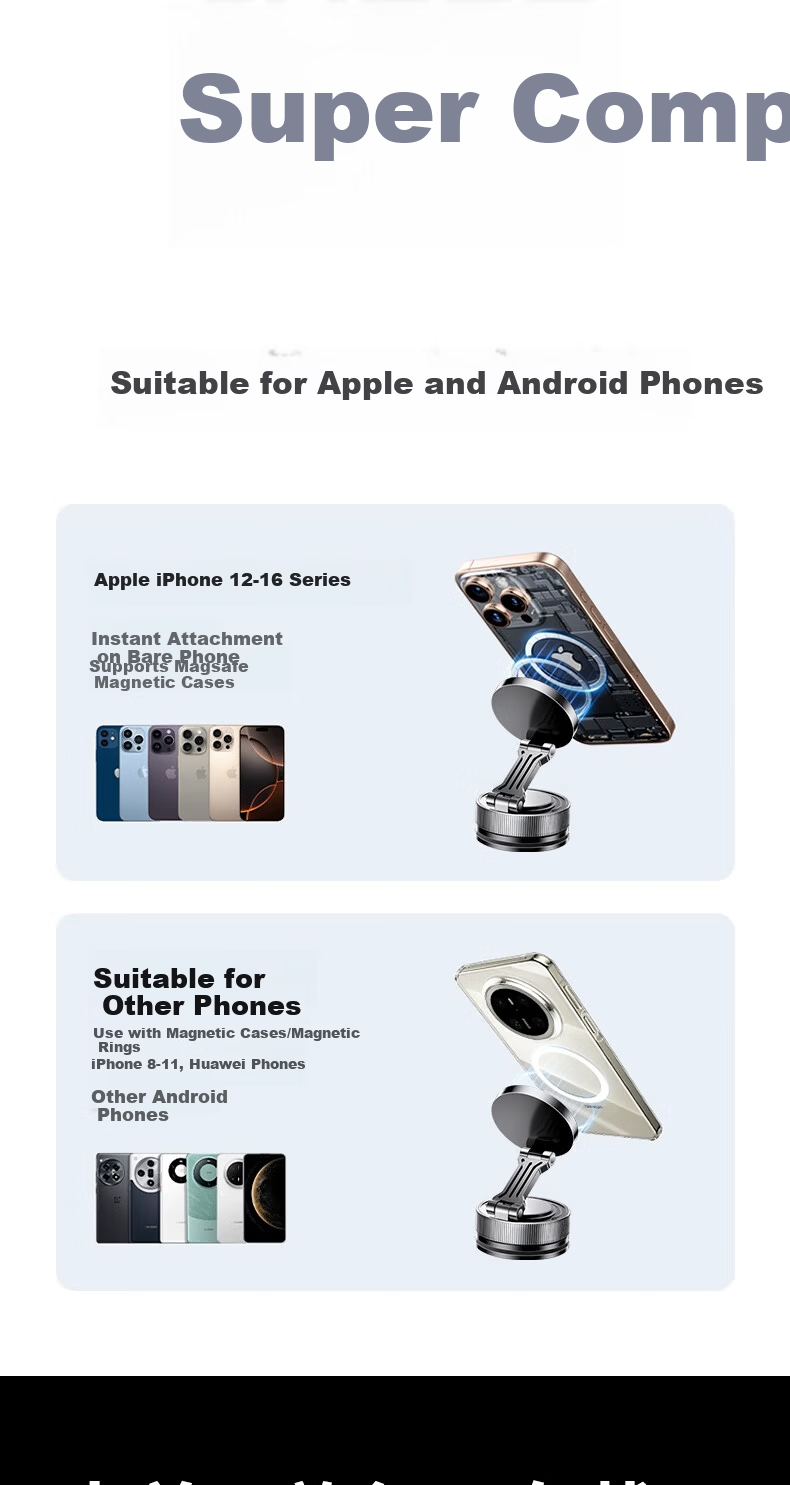 Leeioo [Steady As A Rock] Car Phone Holder, Center Console Suction Cup Mount for Trucks, Specialized Navigation for Cars, 2025 New Model 7