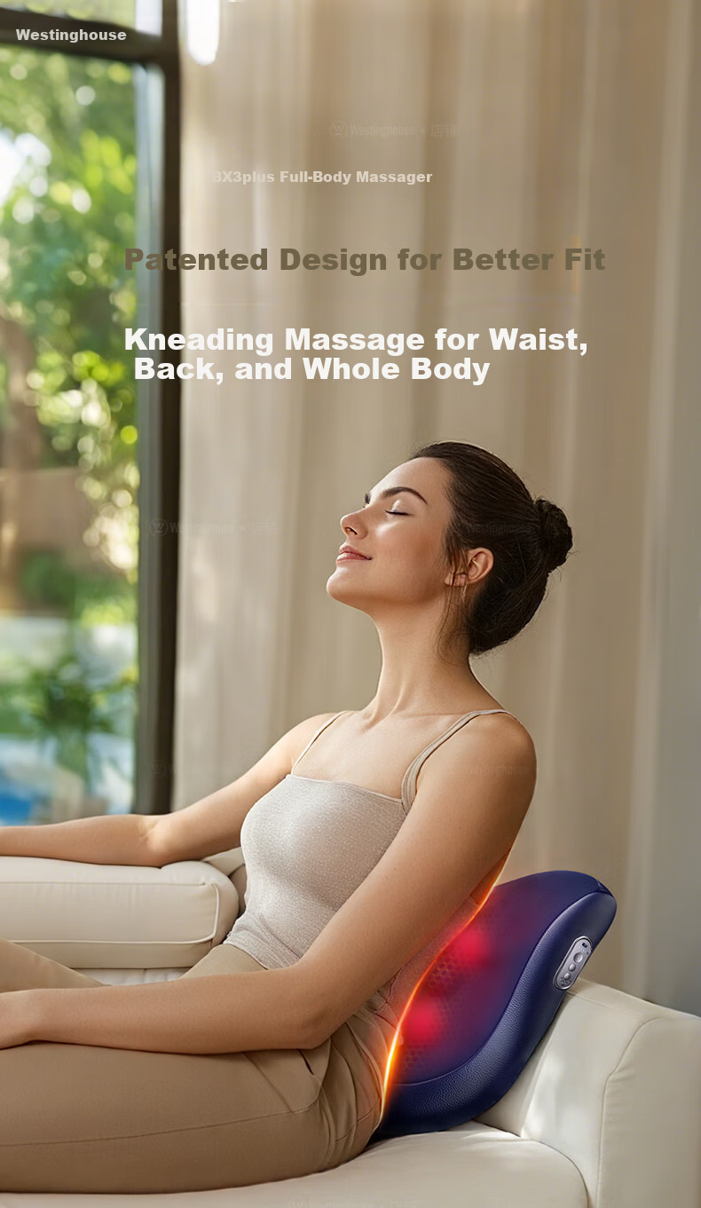 Westinghouse BX3PLUS Waist Massager Neck and Shoulder Cervical Spine Massager Full Body Back Massage Cushion Practical Valentine's Day Gift for Parents, Wife, Girlfriend - Cocoa White 13