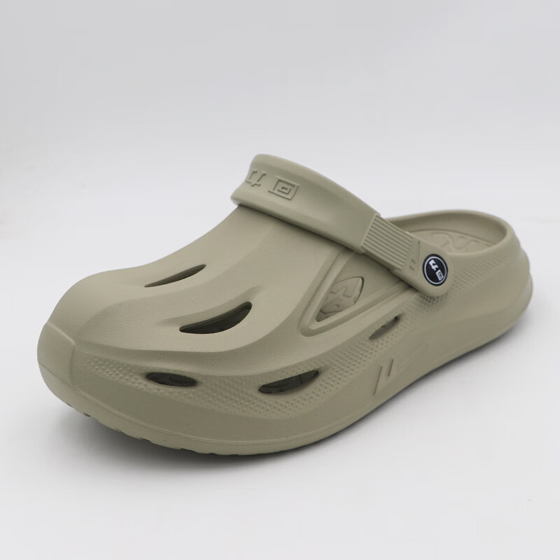 Warrior Men's Soft Thick-Soled Garden Clogs Sandals Outdoor Casual Beach Shoes SDJ-0752 Gray Green Size 40