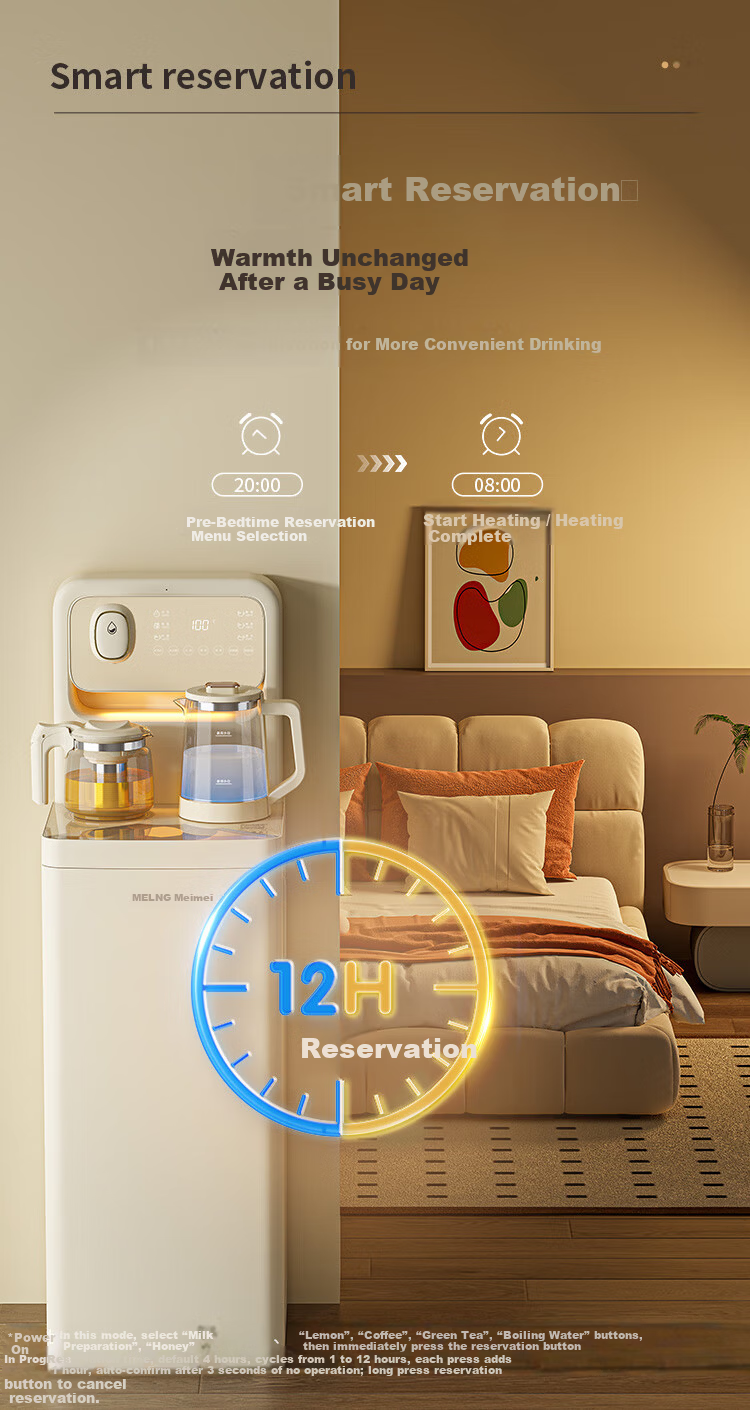 MeiLing Tea Bar Machine for Home Use, Multifunctional All-In Cabinet with Cooling Function, Bottom-Loading, Strontium-Rich Mineralized Bottom, Water Supply from Top, Intelligent Constant Temperature Water Dispenser MY-DAN7001B [Mobile Phone Remote Control] 10