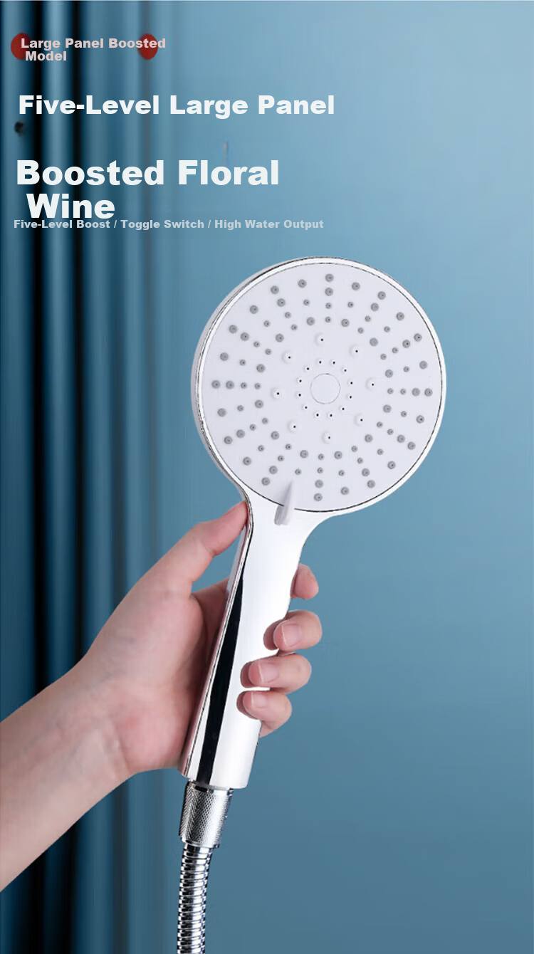 Canbo Gunmetal Gray Popular Model Spray Shower Head Air-Boosted Massage Mist Hollow Handheld Shower Head 2