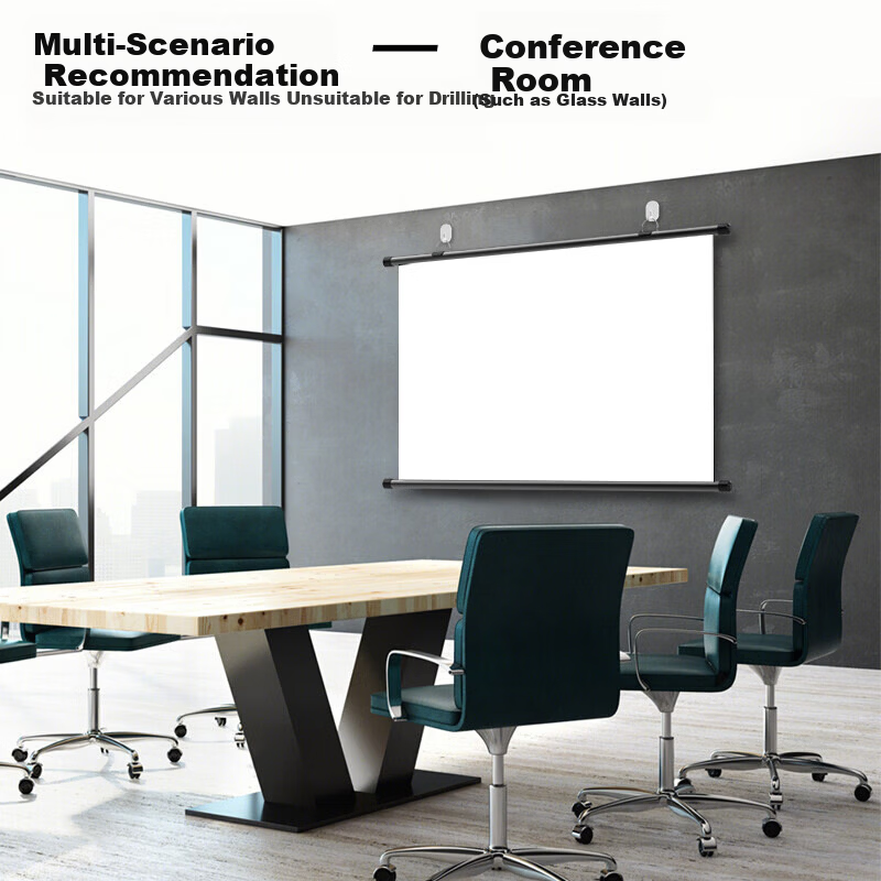 ASKE Projector Screen 100 Inch 16:9 Wall-Mounted Hanging Simple Projection Screen Compatible with JmGO, XGIMI, Dangbei, Xiaomi Projectors