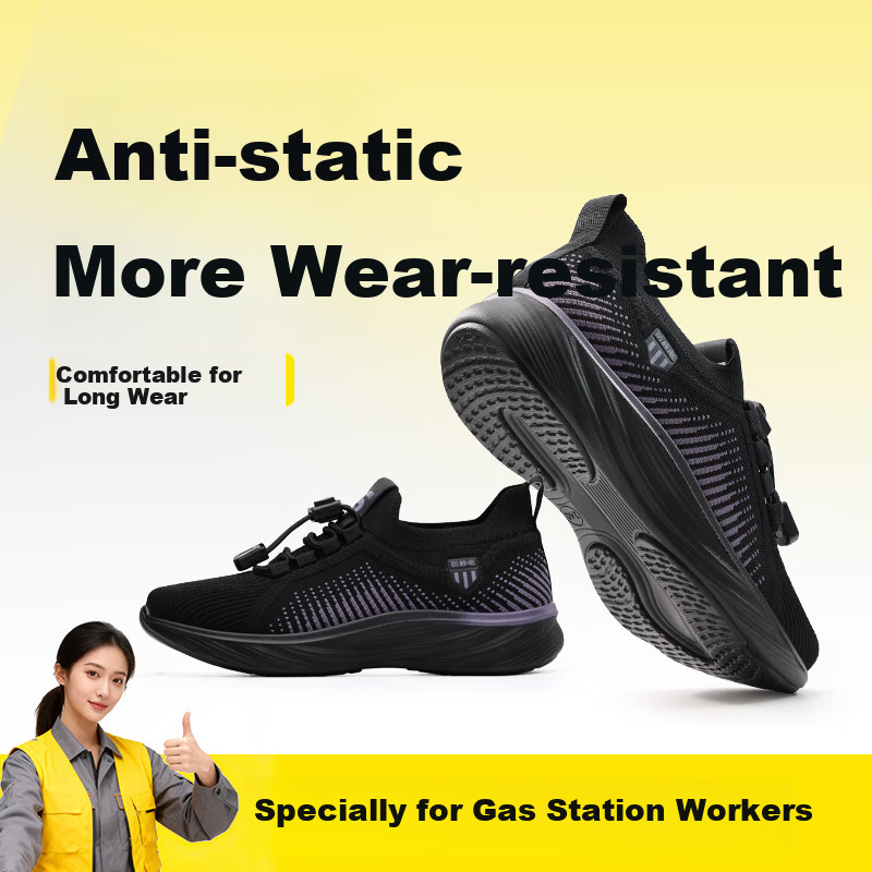 Junbu Women's Anti-Static Shoes Summer Breathable Soft Sole Comfortable Work Shoes for Gas Station Petroleum Petrochemical 6013BA Size 35